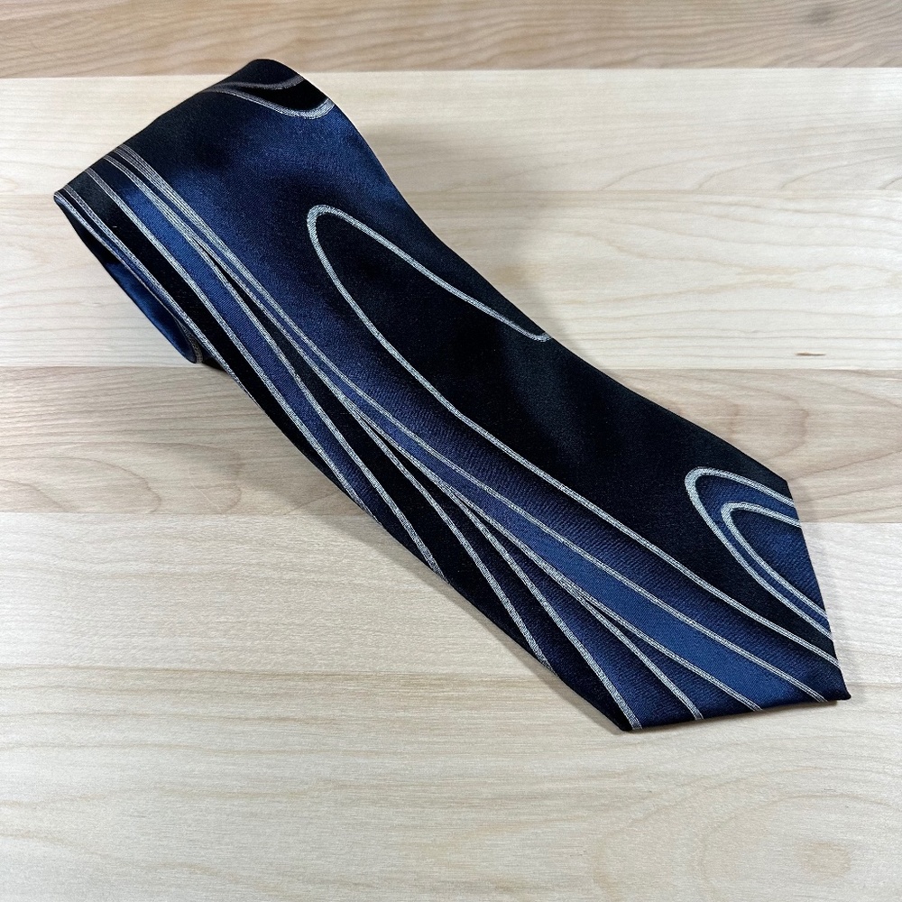 Buy 3 Ties for $45! Pierre Cardin 100% Silk Tie, Wavy Blues Pattern